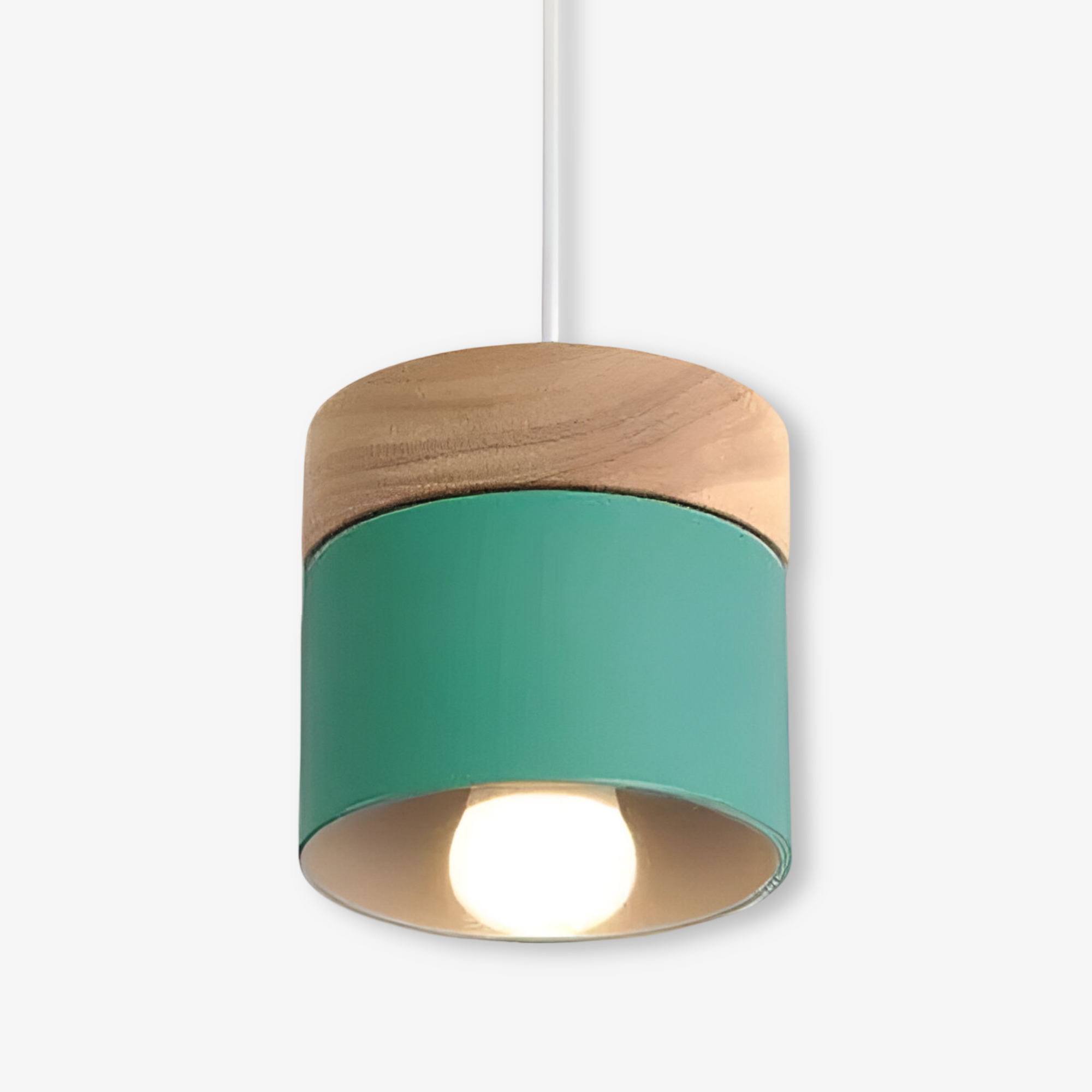 Cylinder Chic – Pendellampa i Metall och Varmt Trä