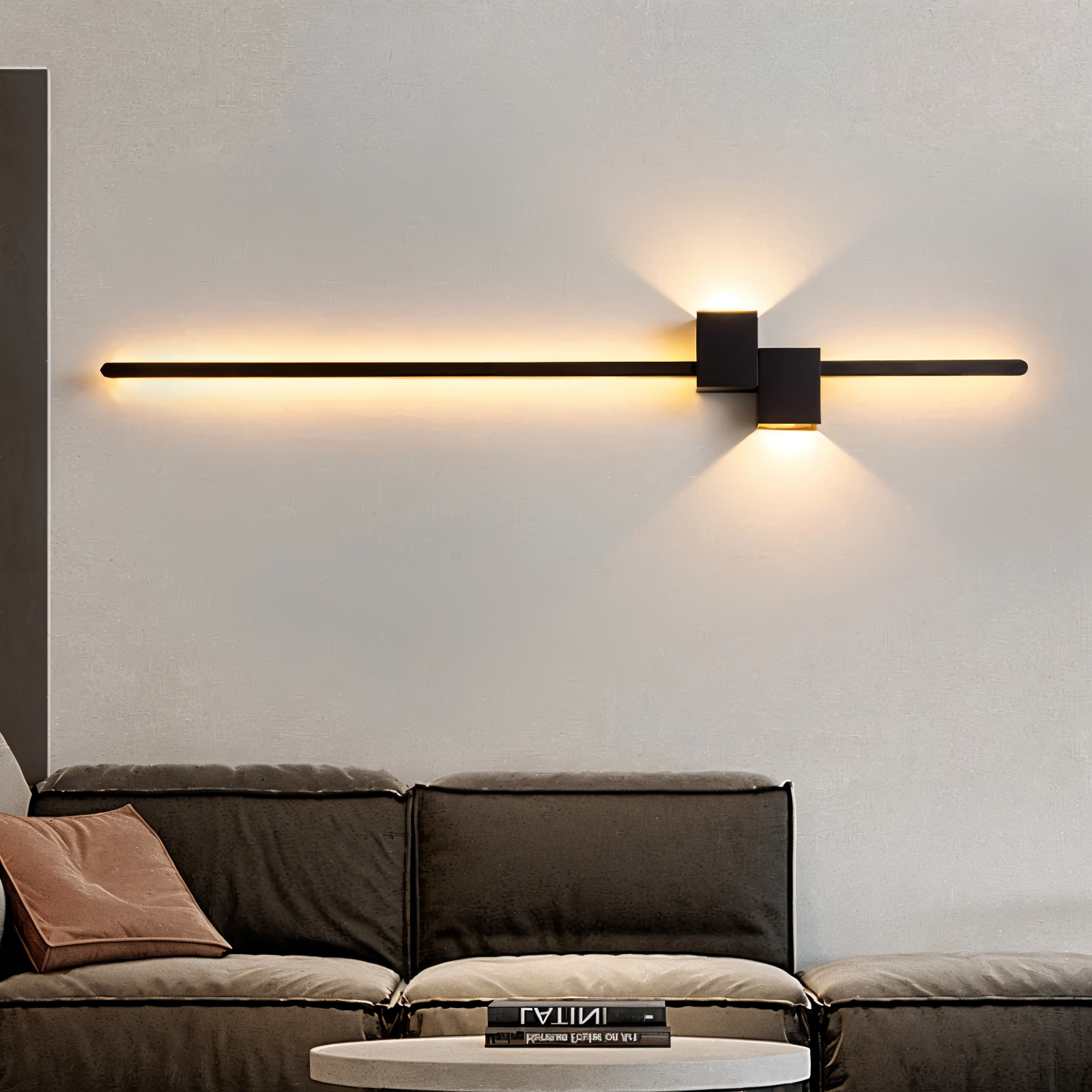 LinéaLux – Minimalistisk Svart LED Vägglampa i Modern Lång Design