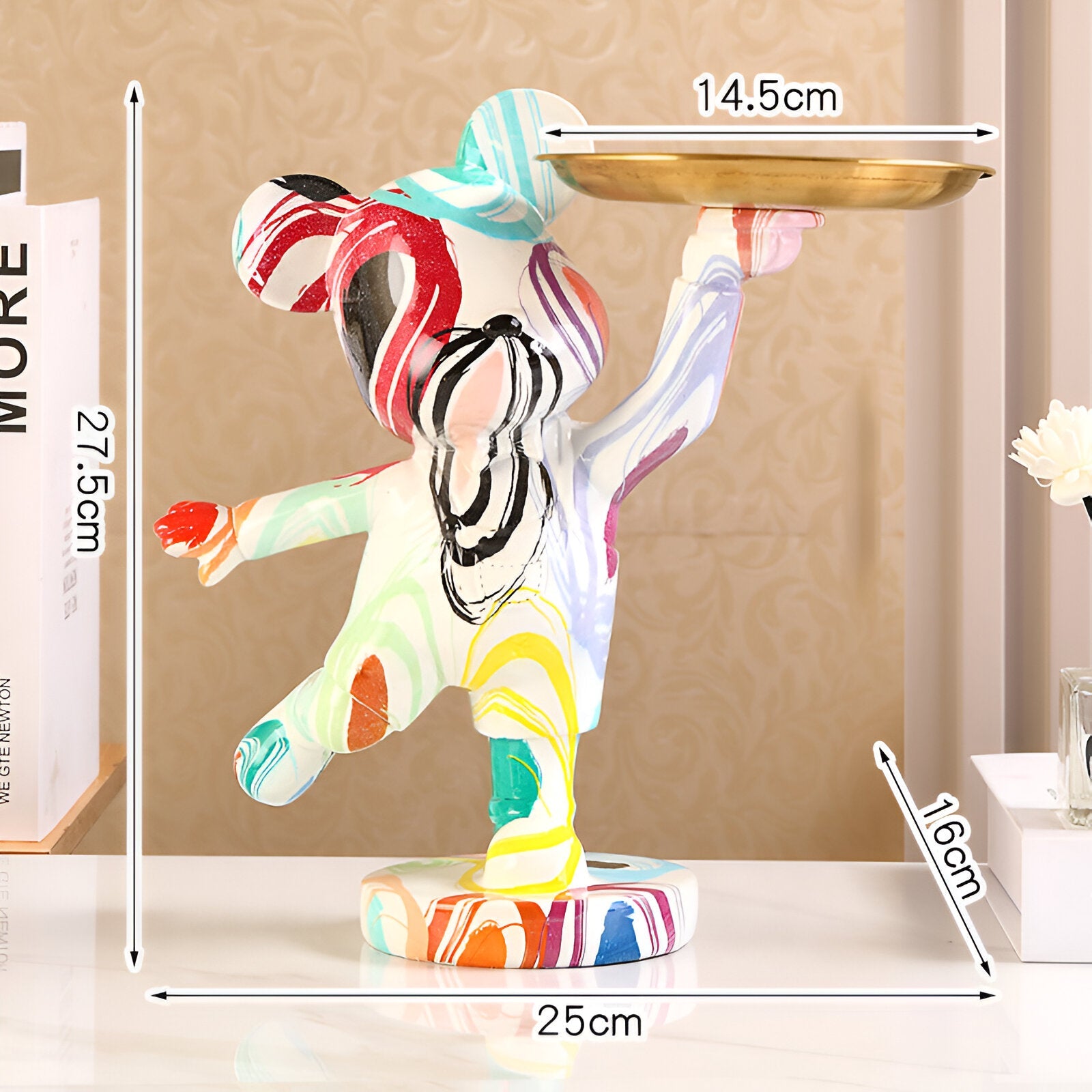 RegalBear – Handgjord Multifunktionell Dekorationsfigur med Bricka