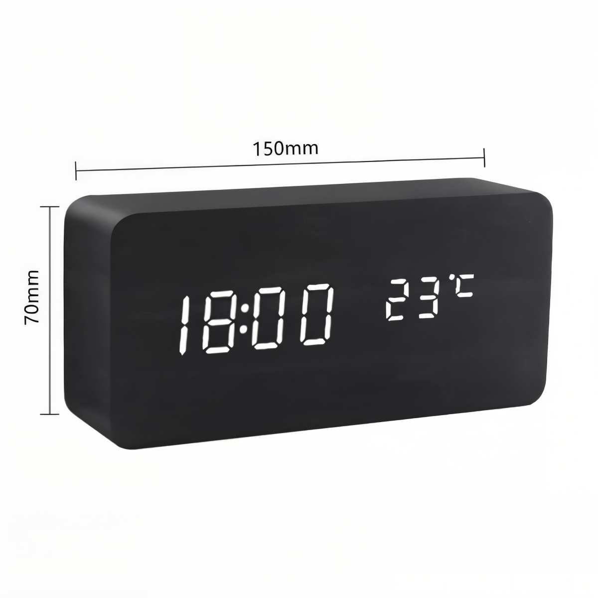WakeyWood – Modern LED-Väckarklocka med Digital Display