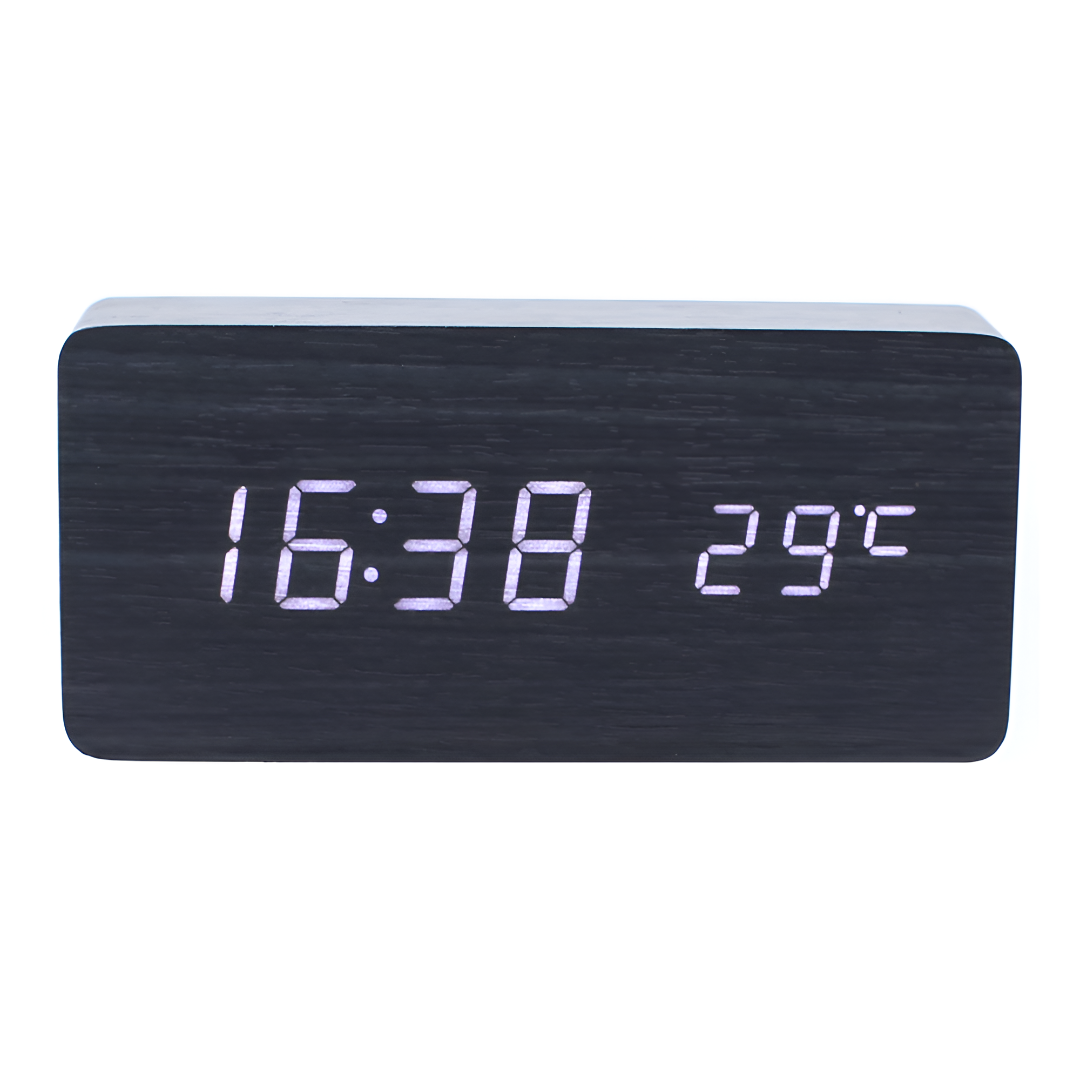 WakeyWood – Modern LED-Väckarklocka med Digital Display