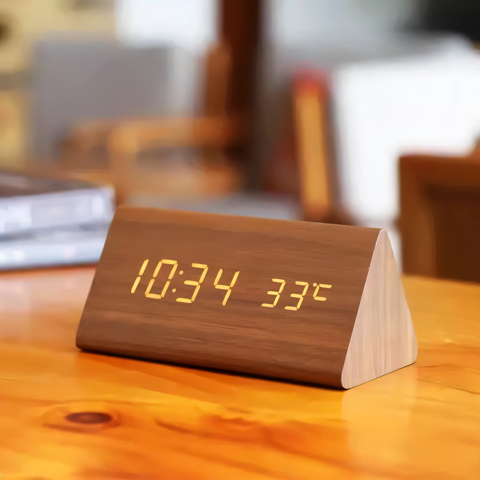 WakeyWood – Modern LED-Väckarklocka med Digital Display