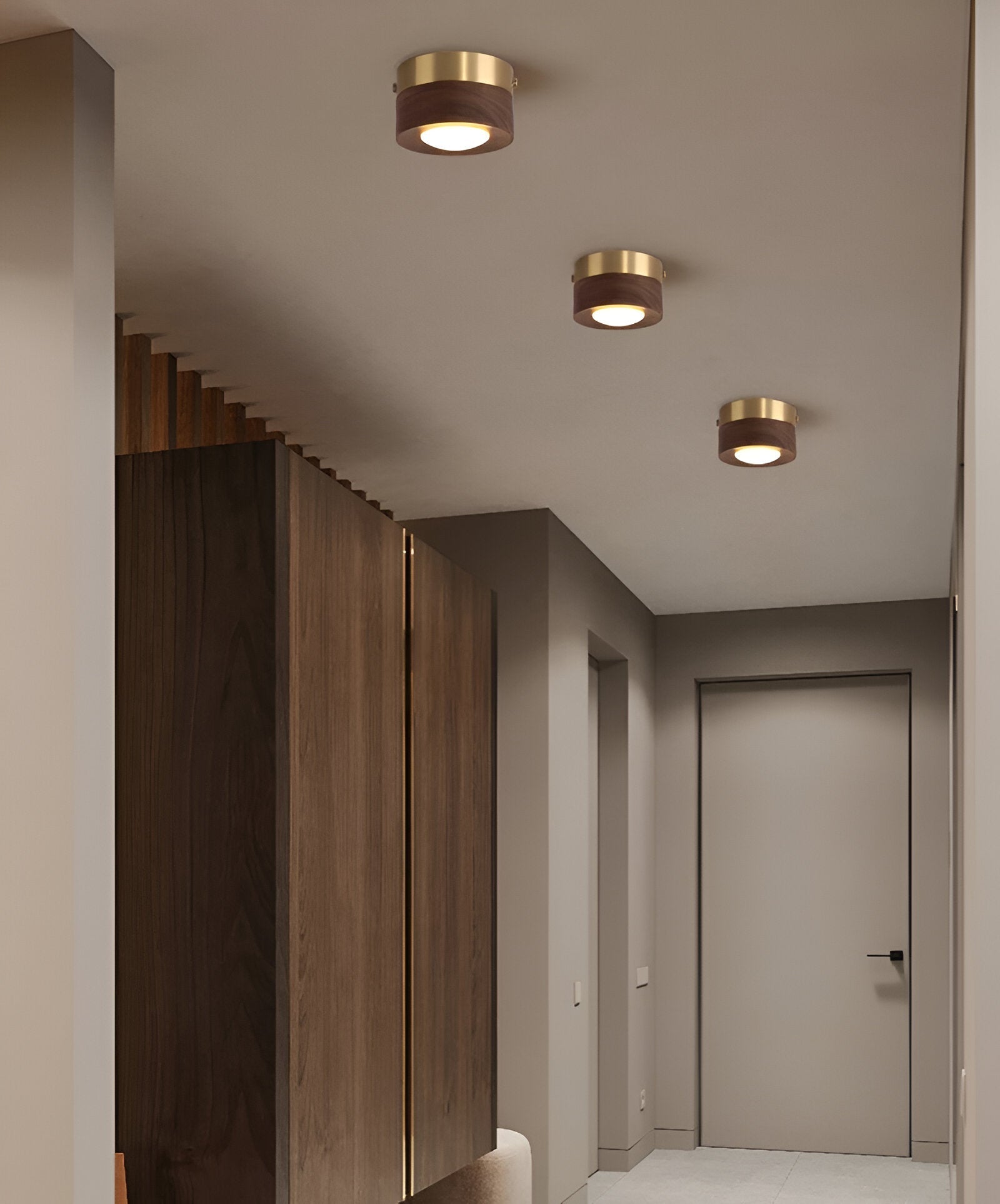 WoodSpot – LED Taklampa i Valnötsträ med Modern Spotlightdesign