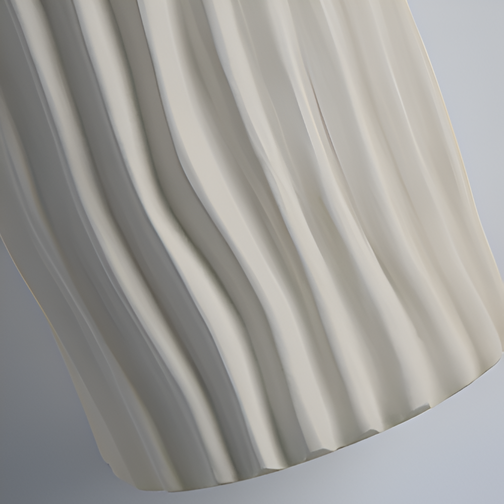 HuePleat – Kurvig Plisserad Vägglampa i Resin med Upp- och Nedåtriktad LED-belysning