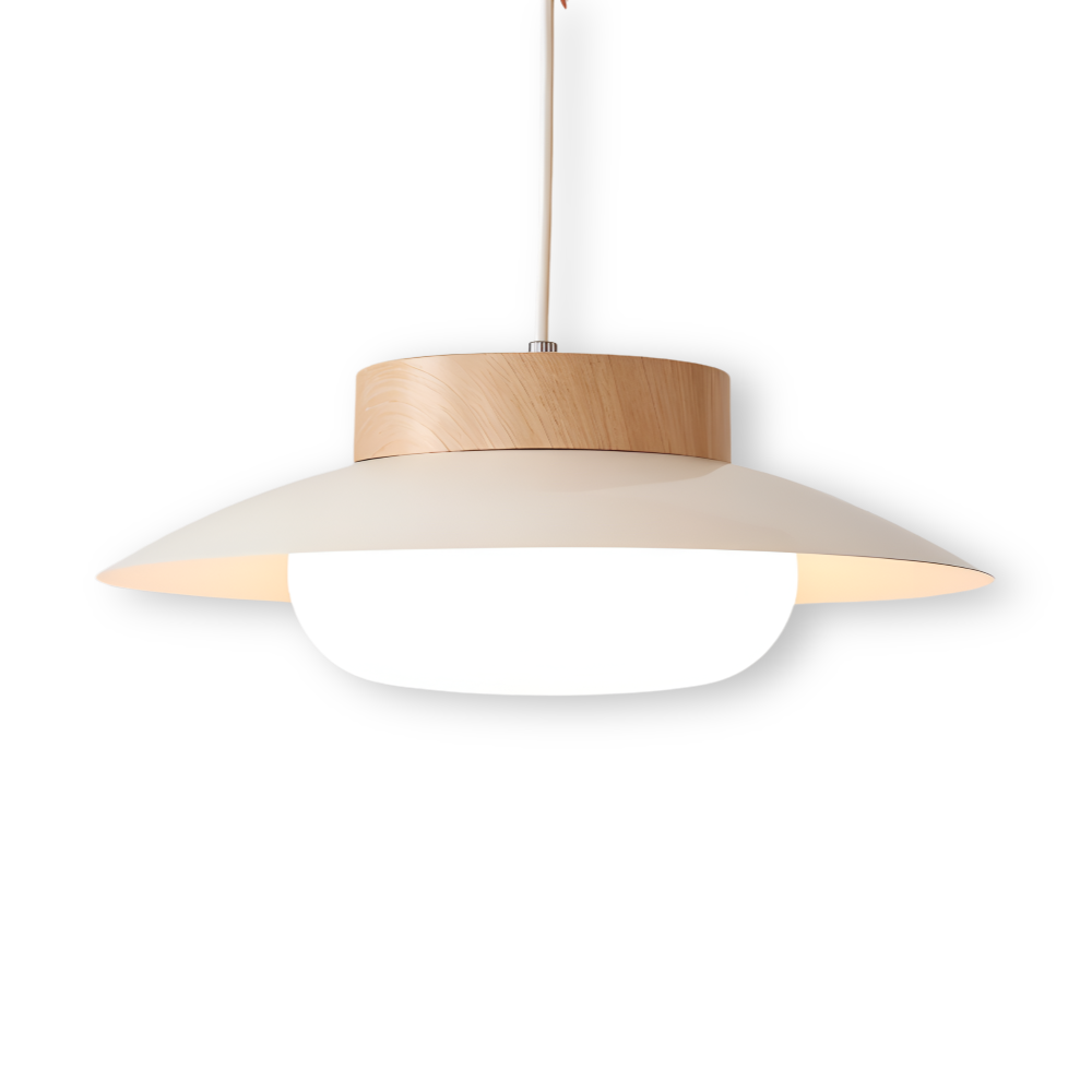 AcryZen – Japansk Skålformad Pendellampa i Krämfärgad Akryl