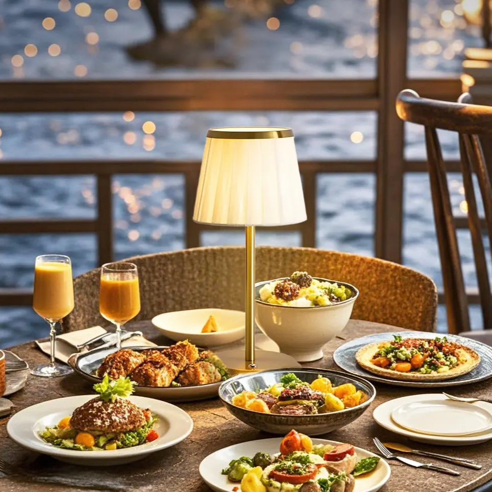 GlowTide – Dimbar uppladdningsbar bordslampa med tre ljuslägen, vattentålig för inomhus & utomhus