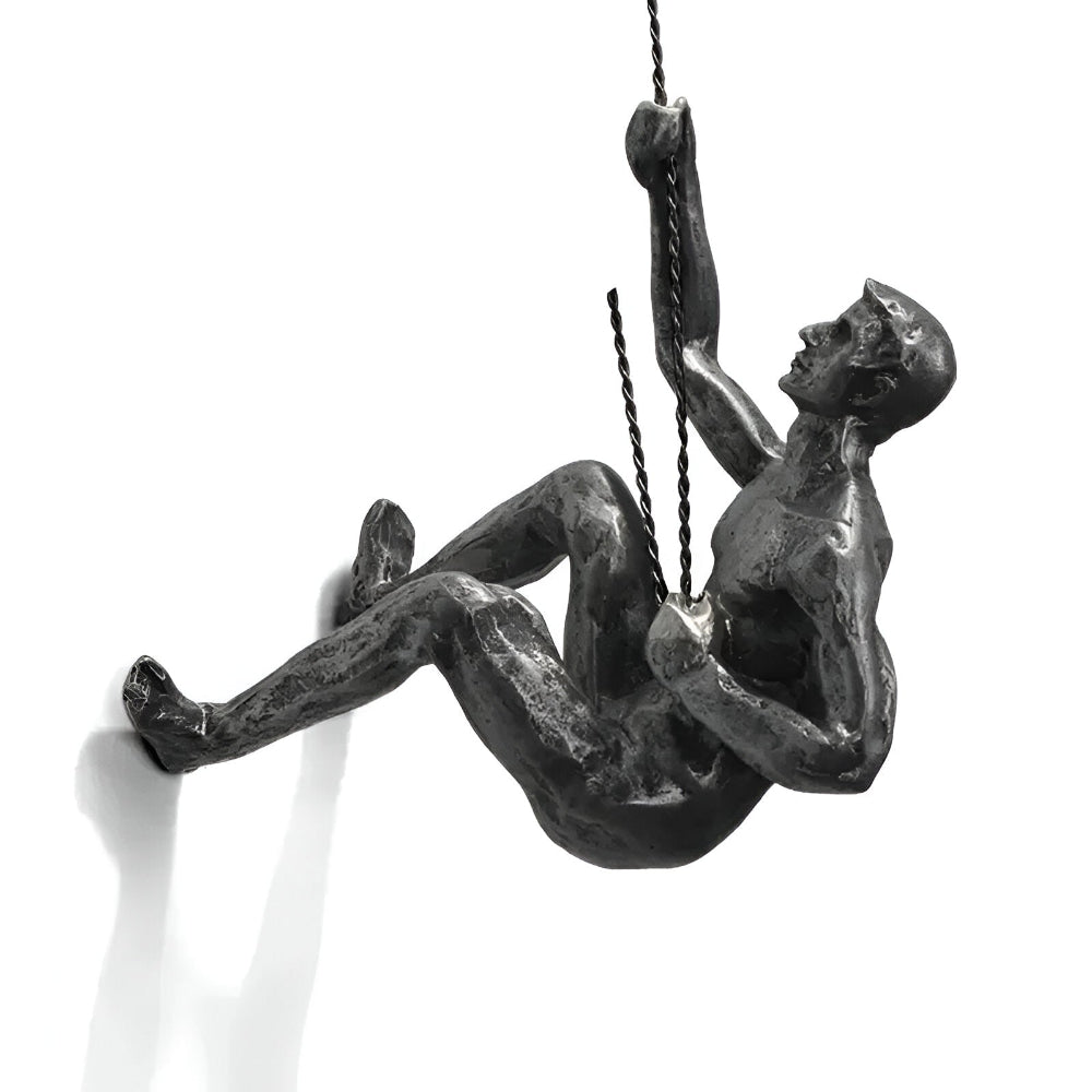 ClimbArt Väggskulptur Set – Kreativt Klättrande Man Motiv i Resin