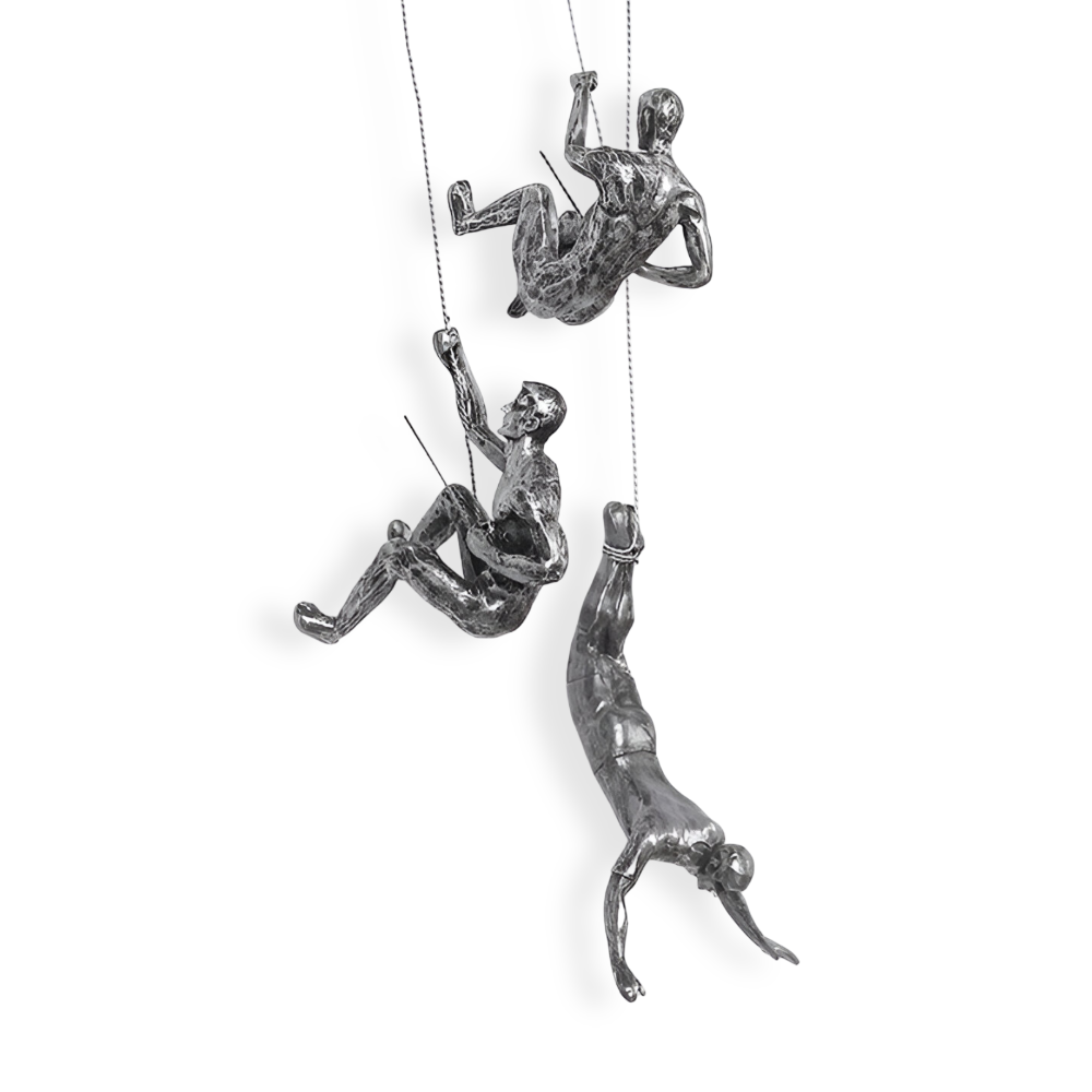 ClimbArt Väggskulptur Set – Kreativt Klättrande Man Motiv i Resin