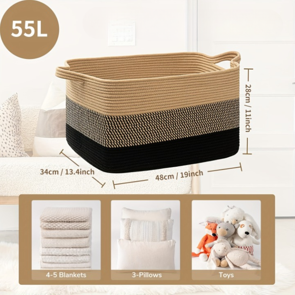 Foldora – Stor Förvaringskorg 55L i Polyester, Fällbar & Tvättbar