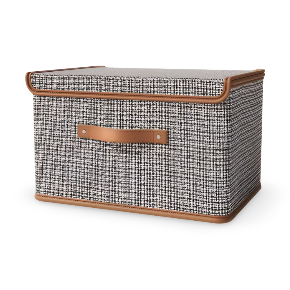 Lunexa – Stor Förvaringslåda med Lock i Tyg, Hopfällbar & Stilren