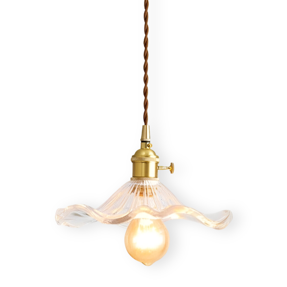 VividGlass – Pendellampa i Färgat Glas med Kopparaccent