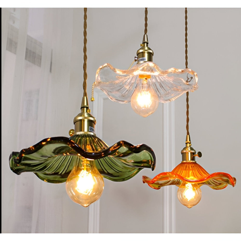 VividGlass – Pendellampa i Färgat Glas med Kopparaccent