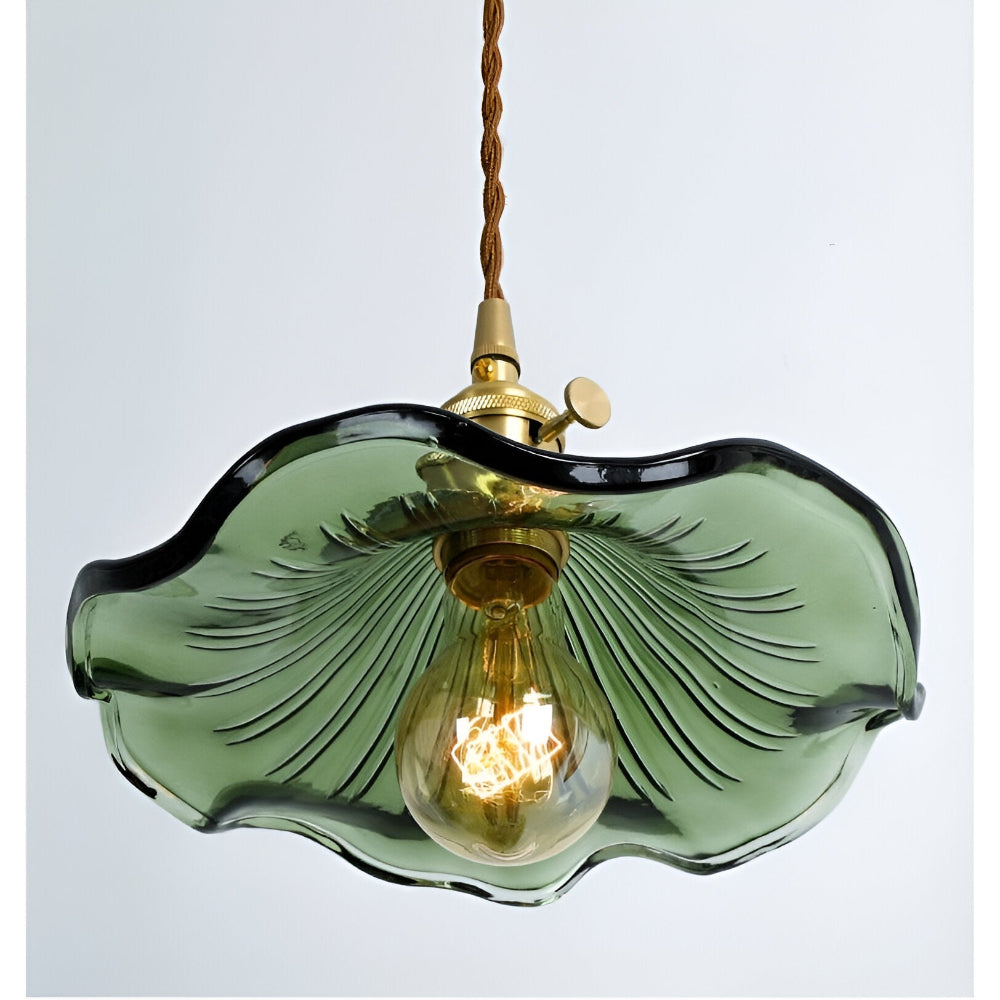 VividGlass – Pendellampa i Färgat Glas med Kopparaccent