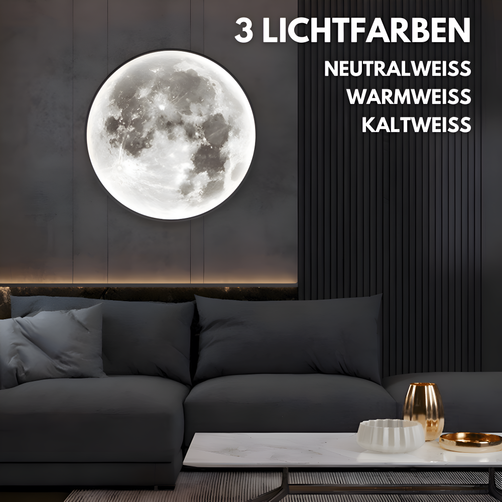 MoonAura – Dimbar 3D-Månevägglampa med Realistisk Ljusdesign