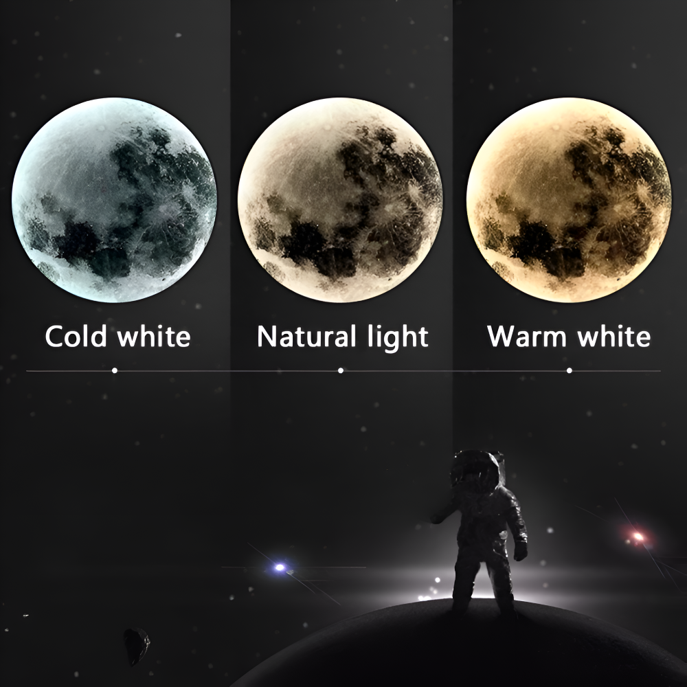 MoonAura – Dimbar 3D-Månevägglampa med Realistisk Ljusdesign