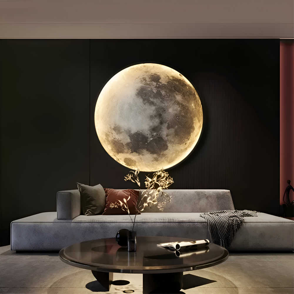 MoonAura – Dimbar 3D-Månevägglampa med Realistisk Ljusdesign