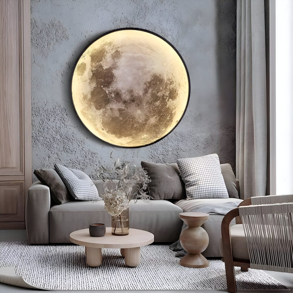 MoonAura – Dimbar 3D-Månevägglampa med Realistisk Ljusdesign