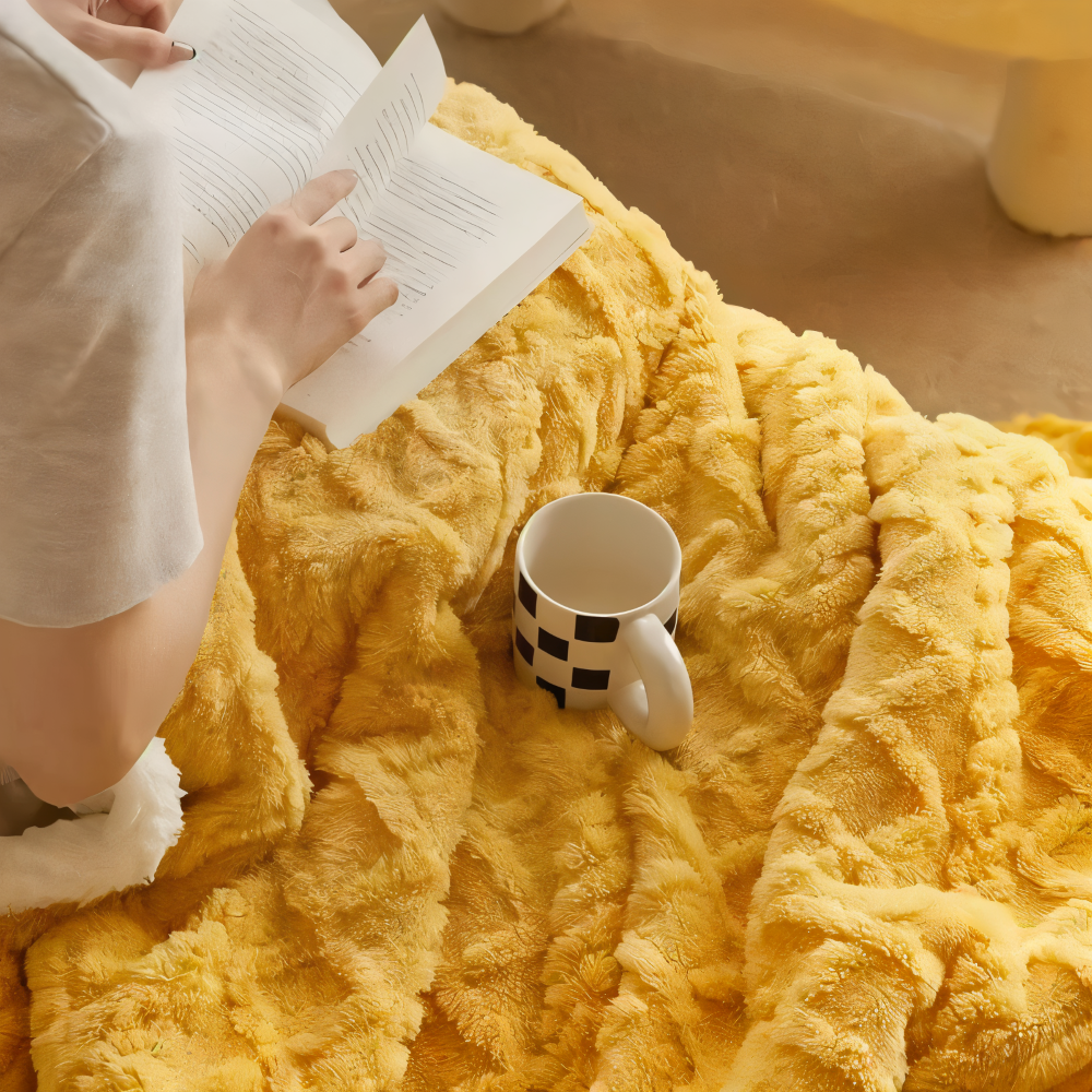 WoolHaven Pläd – Dubbelsidig Ullimitat & Plüschfleece