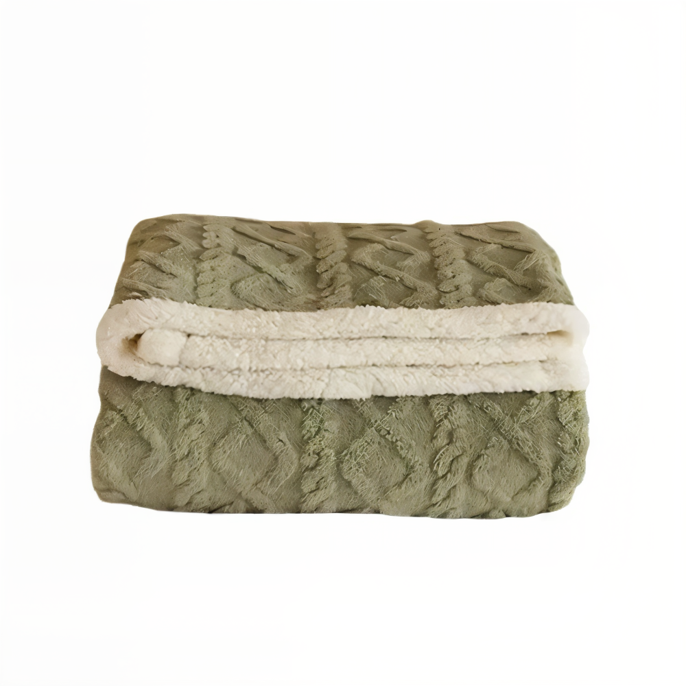 WoolHaven Pläd – Dubbelsidig Ullimitat & Plüschfleece