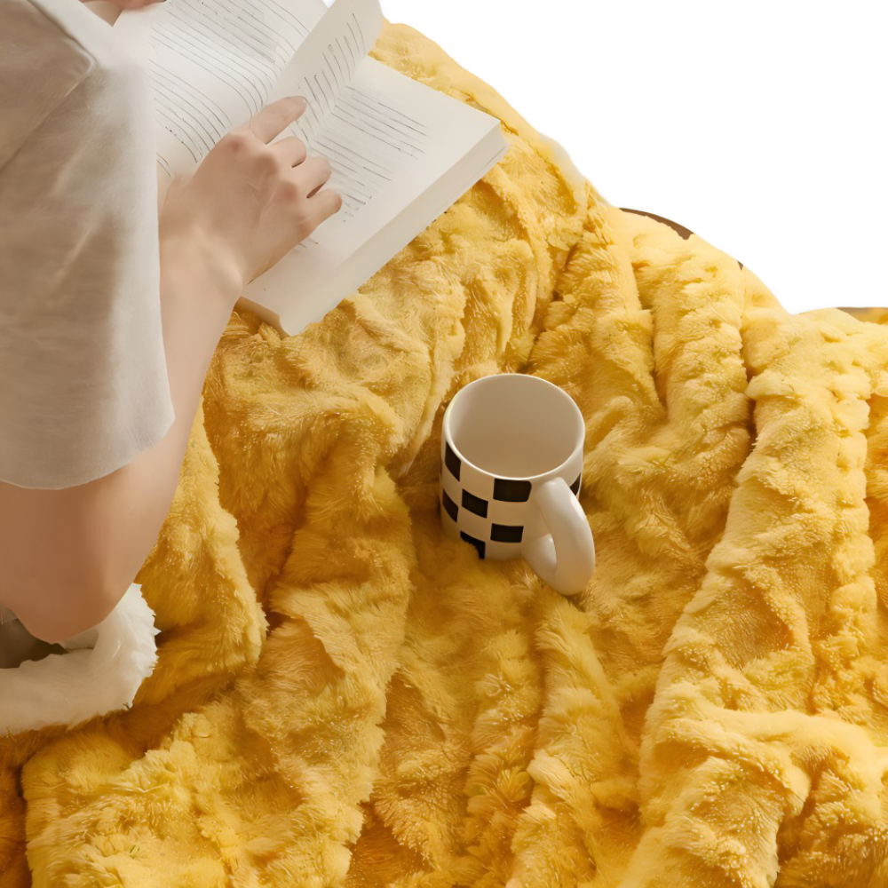 WoolHaven Pläd – Dubbelsidig Ullimitat & Plüschfleece