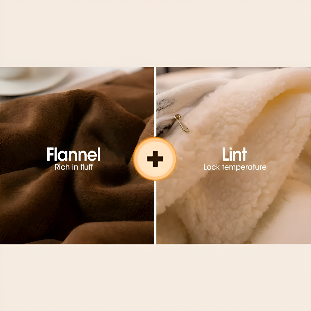 FrostNest Plaid – Dubbelsidig Flanell & Fleece med Dragkedja