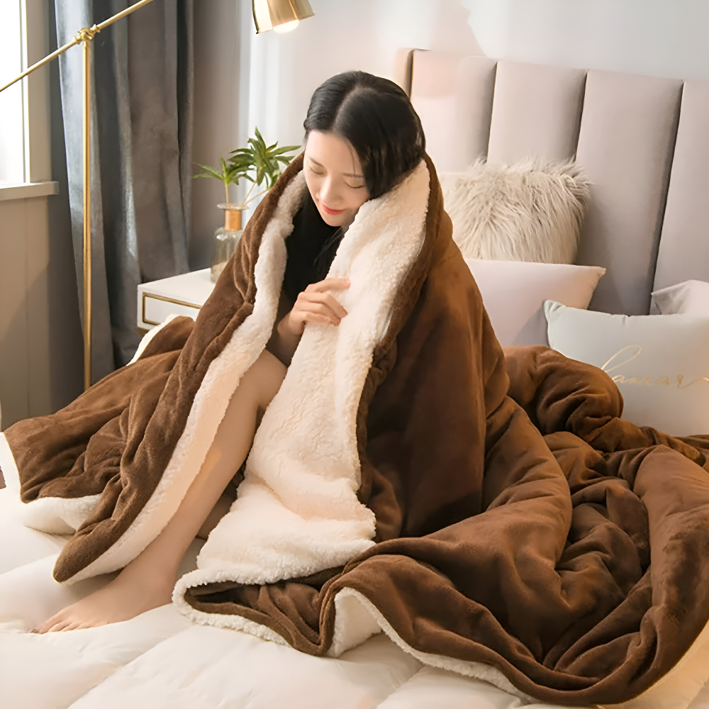 FrostNest Plaid – Dubbelsidig Flanell & Fleece med Dragkedja