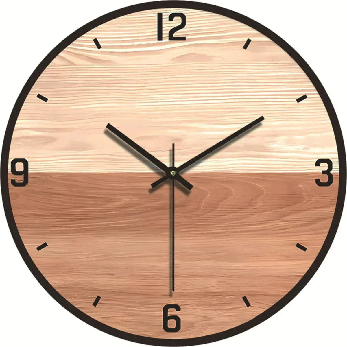 Tyst & Elegant Väggklocka – Modern Design med Träeffekt