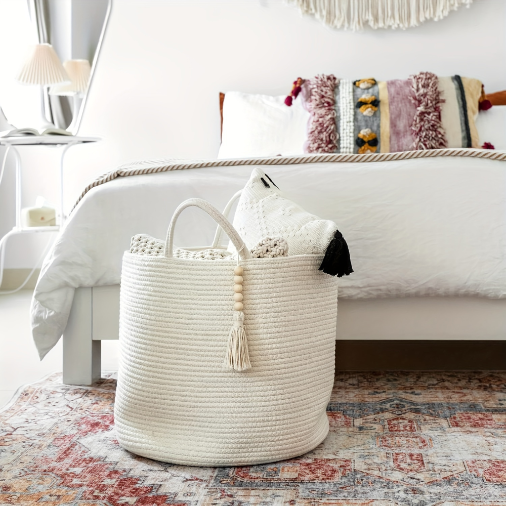 BohoWeave – Makramé Förvaringskorg i Bomull