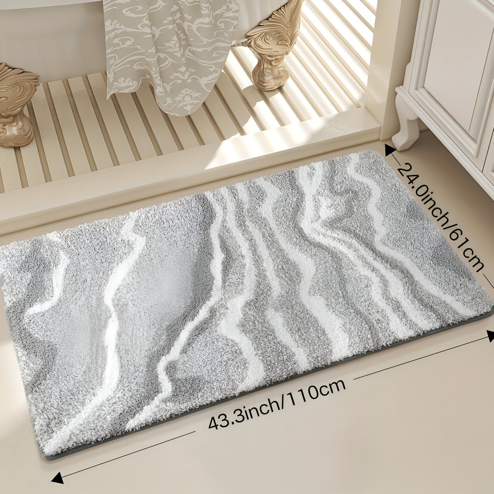 Marbella – Mjuk Badmatta i Marmorlook med Halksäker Undersida
