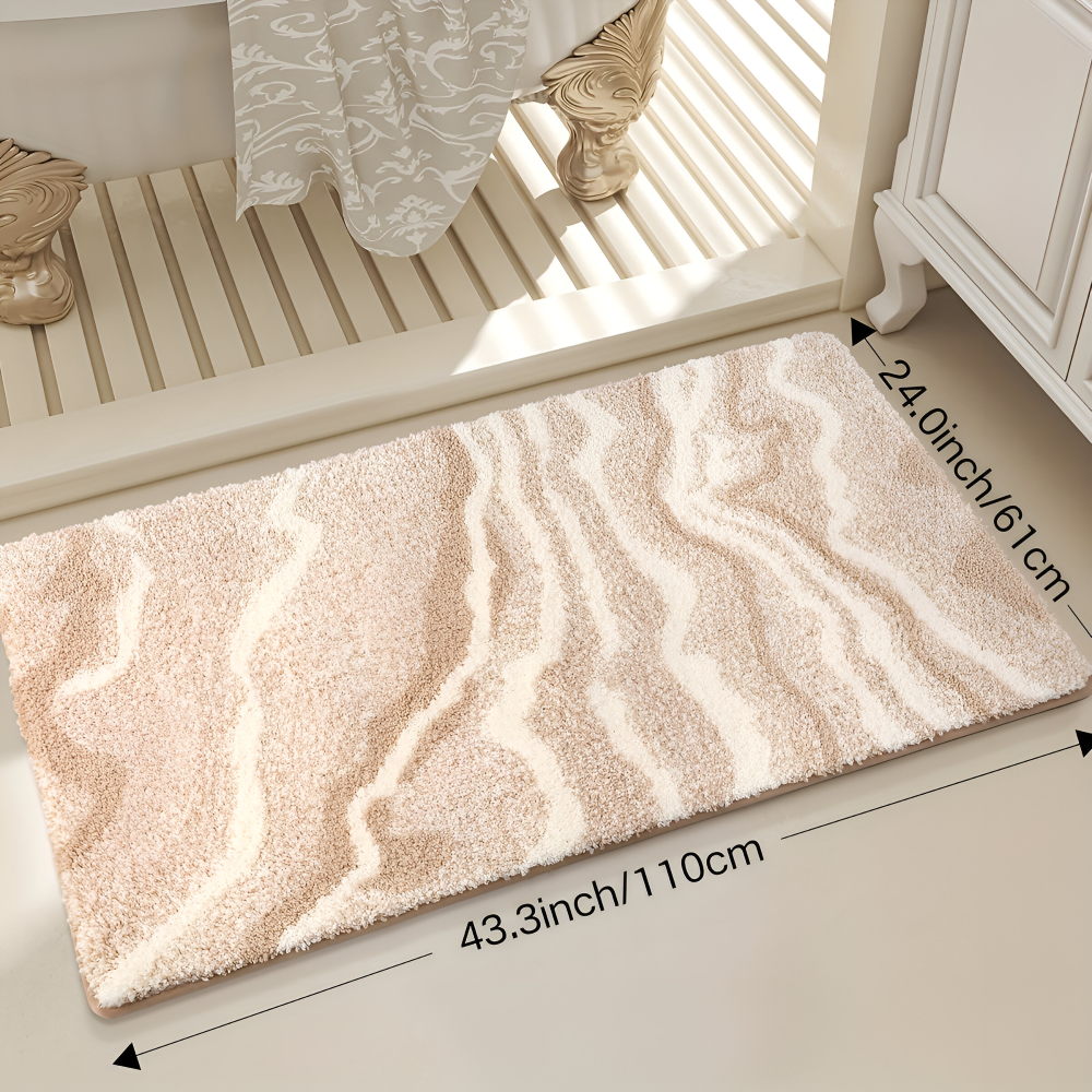 Marbella – Mjuk Badmatta i Marmorlook med Halksäker Undersida