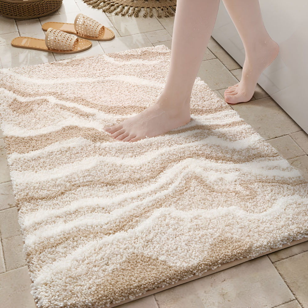 Marbella – Mjuk Badmatta i Marmorlook med Halksäker Undersida