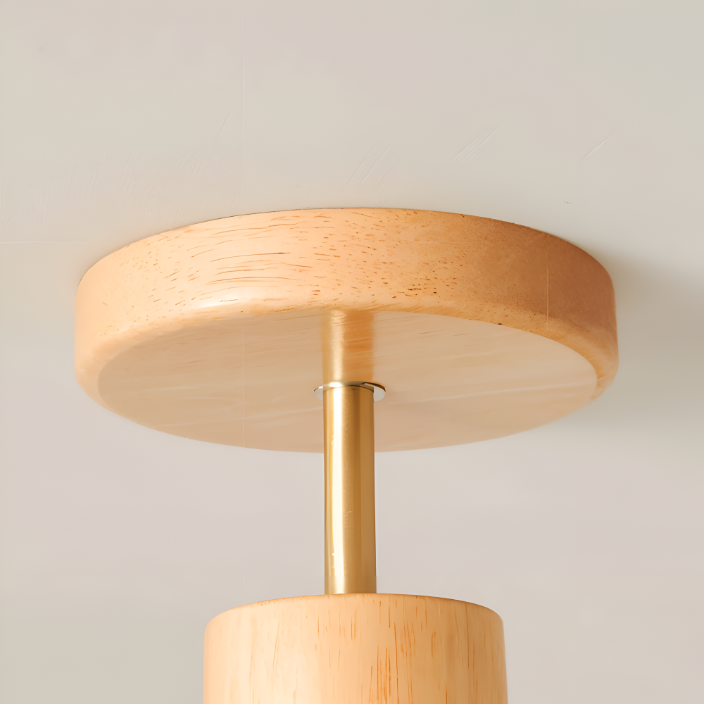 LjusAisle – Nordisk Ribbad LED Taklampa i Glas och Trä