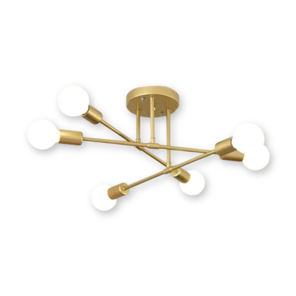 Aurevía – Modern Guld Taklampa med LED och Elegant Kronstruktur