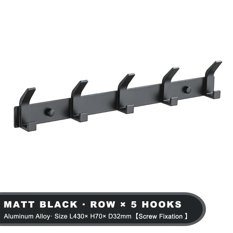 Modern Svart Väggkrok i Aluminium – Stilren & Slitstark Förvaring