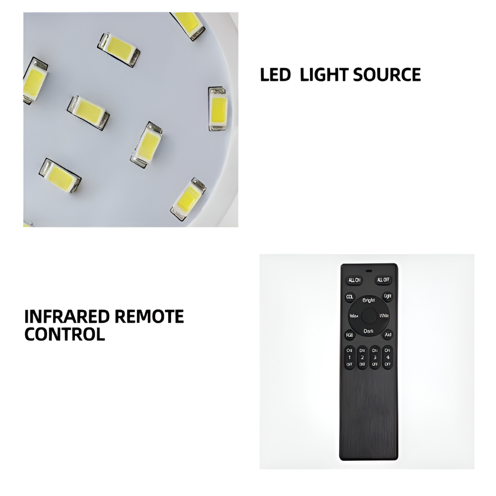 LumoSquare – Fyrkantig Vägglampa i Metall med Dimbart LED-ljus och Fjärrkontroll