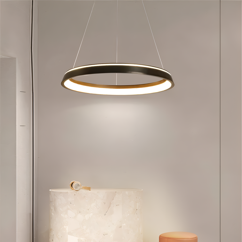 CircaLume – Minimalistisk Rund LED Pendellampa i Svart & Vit