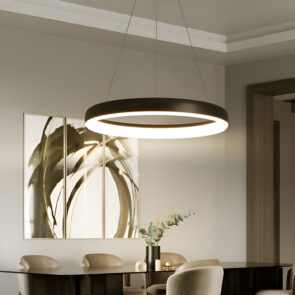 CircaLume – Minimalistisk Rund LED Pendellampa i Svart & Vit