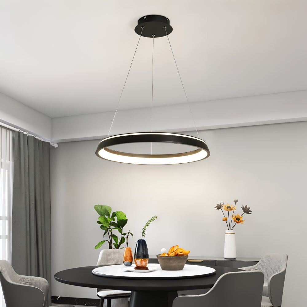 CircaLume – Minimalistisk Rund LED Pendellampa i Svart & Vit