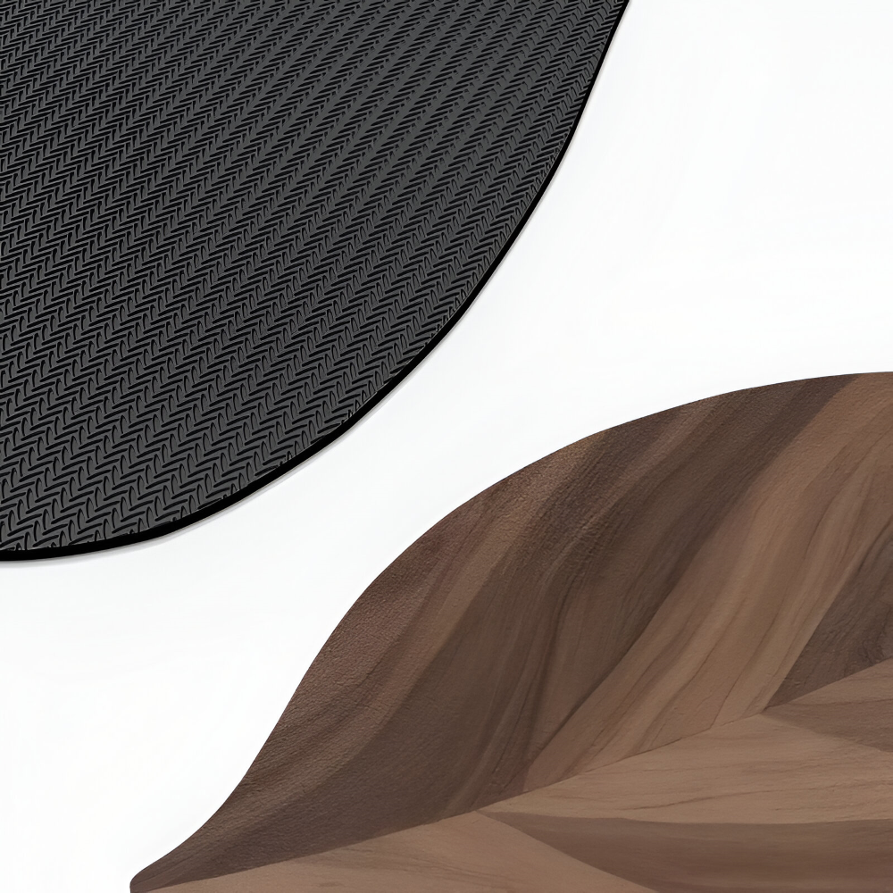 Leafora – Oval Badrumsmatta i Naturfärgat Lövverk, Halkfri & Vattenabsorberande