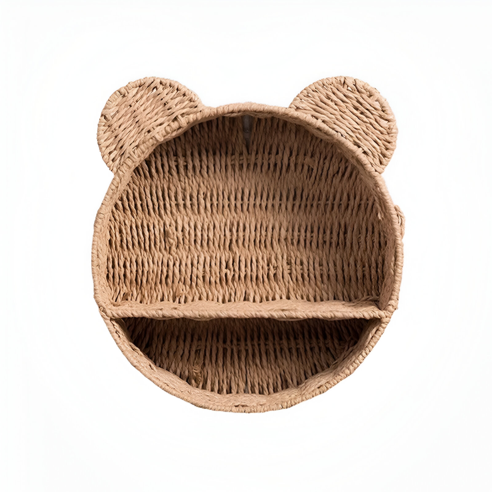 RattaZoo Shelf – Handgjord Djurformad Rattan Vägghylla