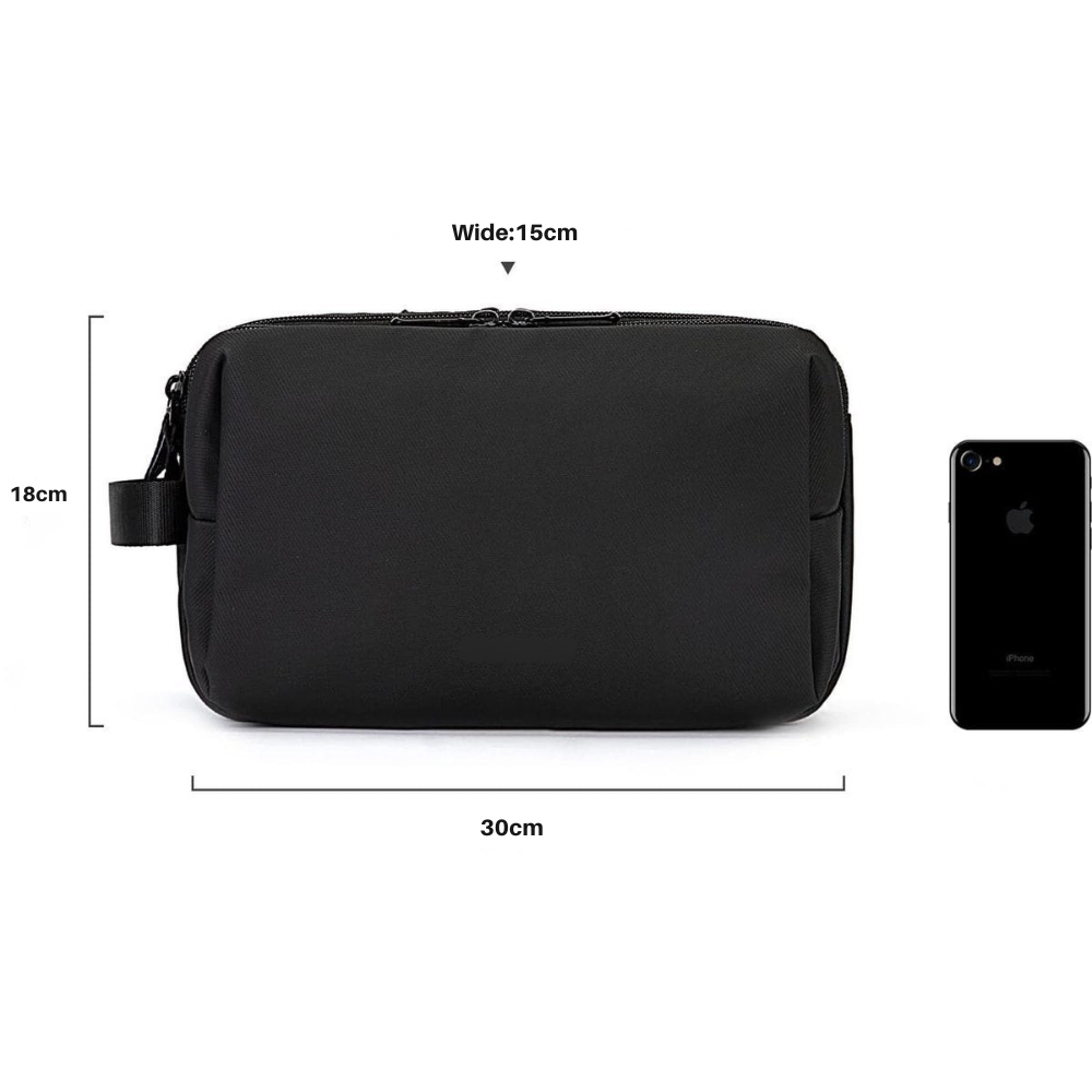 Voyago Pro – Rymlig Necessär för Herr med Dubbla Dragkedjor