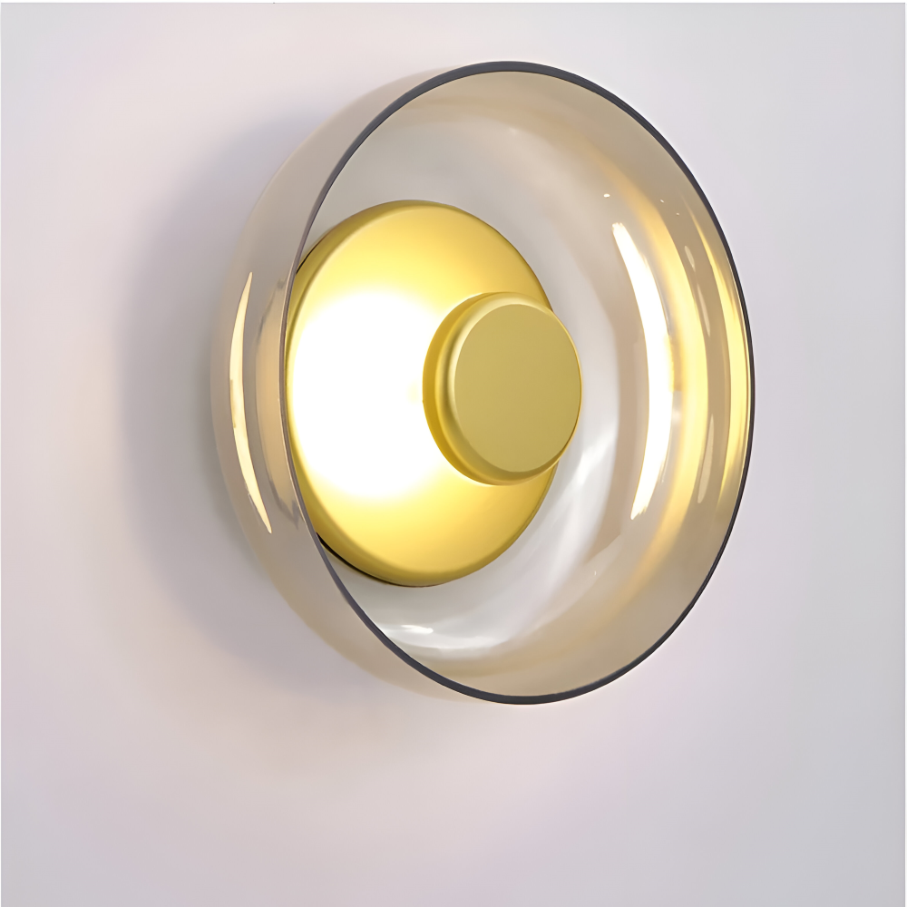 NordBowl – Rund Skandinavisk Vägglampa i Glas & Aluminium | Modern Nordic LED Väggbelysning