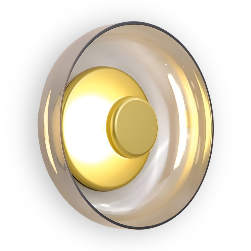 NordBowl – Rund Skandinavisk Vägglampa i Glas & Aluminium | Modern Nordic LED Väggbelysning