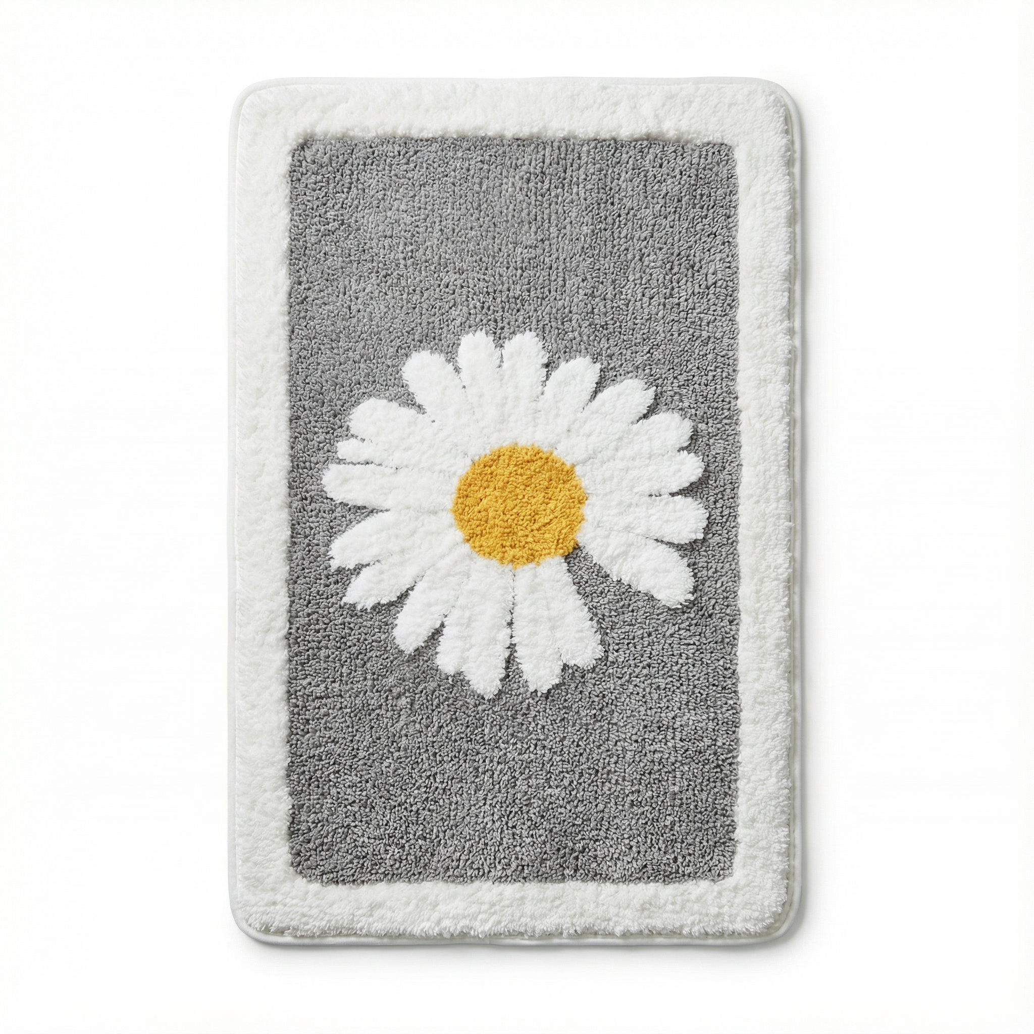 Mjuk blommig badrumsmatta med halkskydd