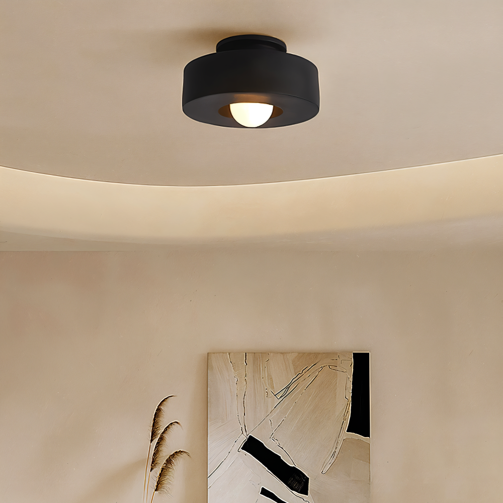 HaloResin – Modern Rund Taklampa i Glas och Konstharz