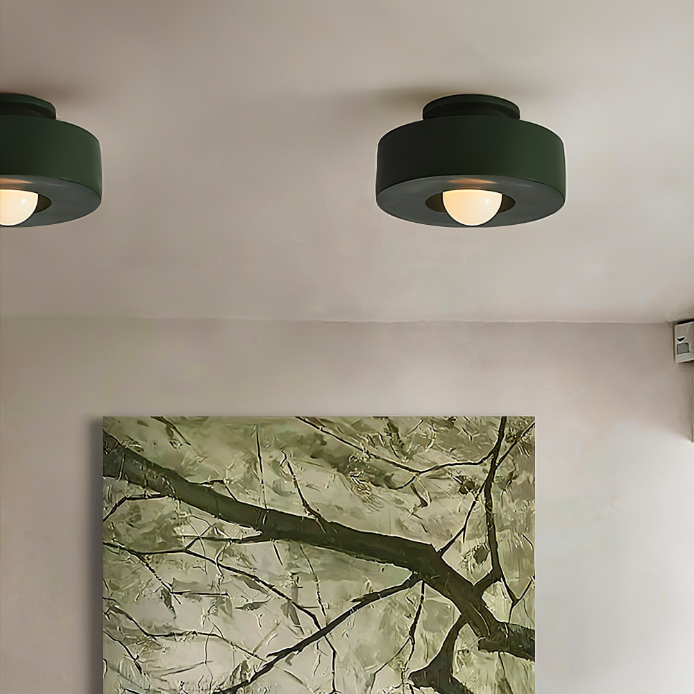 HaloResin – Modern Rund Taklampa i Glas och Konstharz