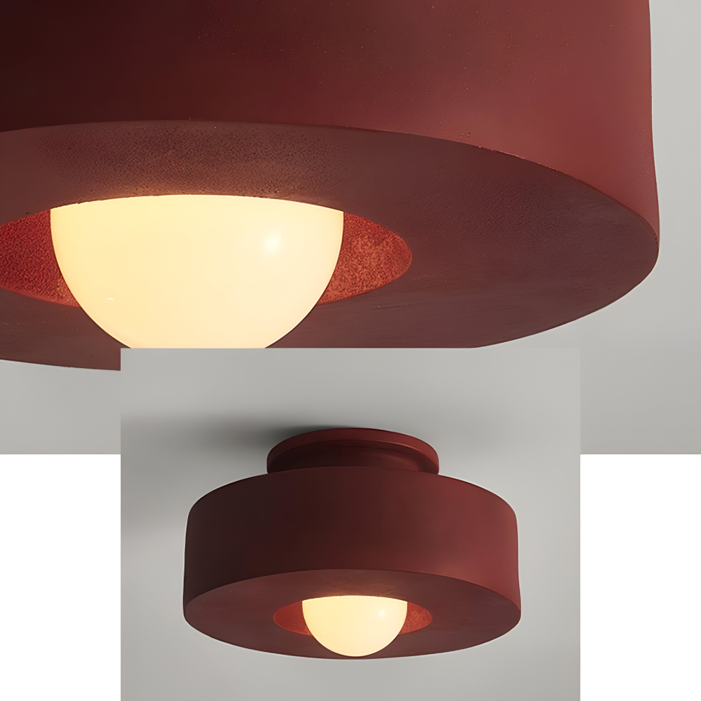 HaloResin – Modern Rund Taklampa i Glas och Konstharz