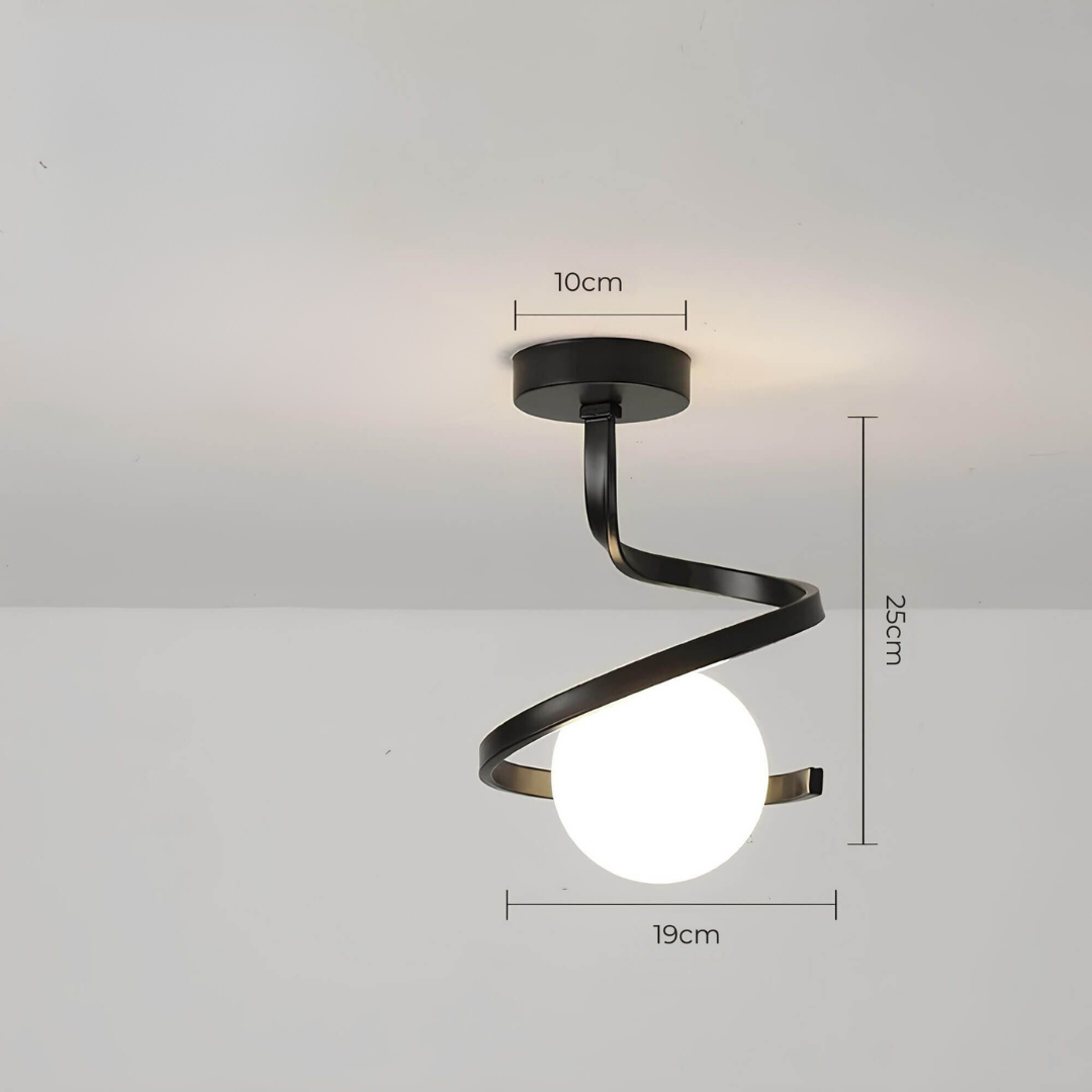 Modern taklampa med glaskula för vardagsrum och sovrum