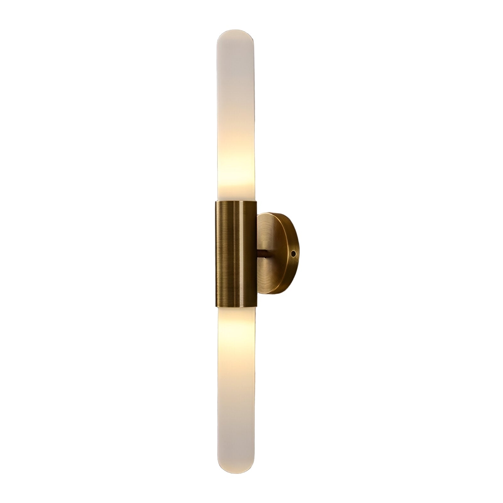 Modern vägglampa i glas och mässingsfinish