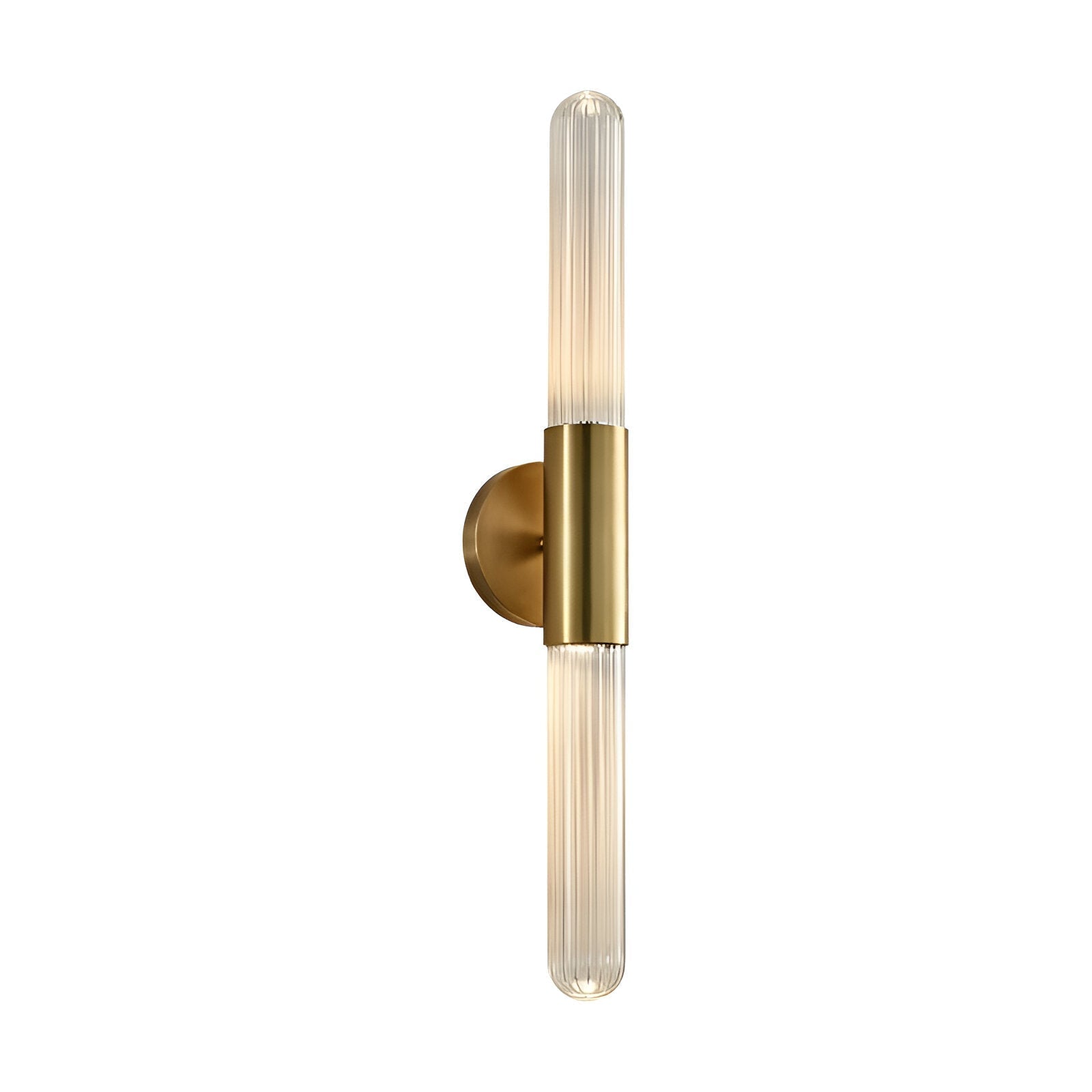 Modern vägglampa i glas och mässingsfinish